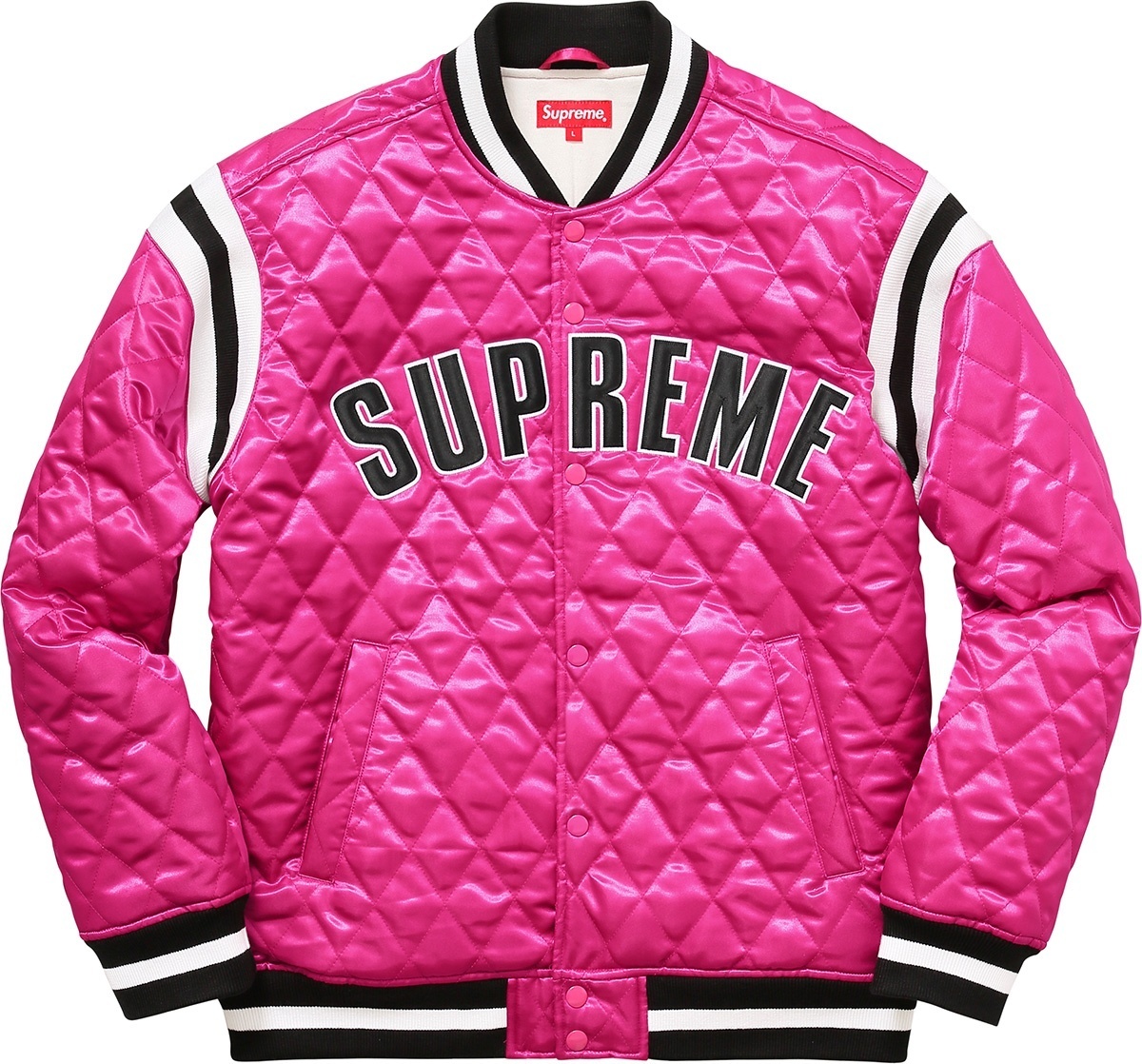 Quilted Satin Varsity Jacket view 5